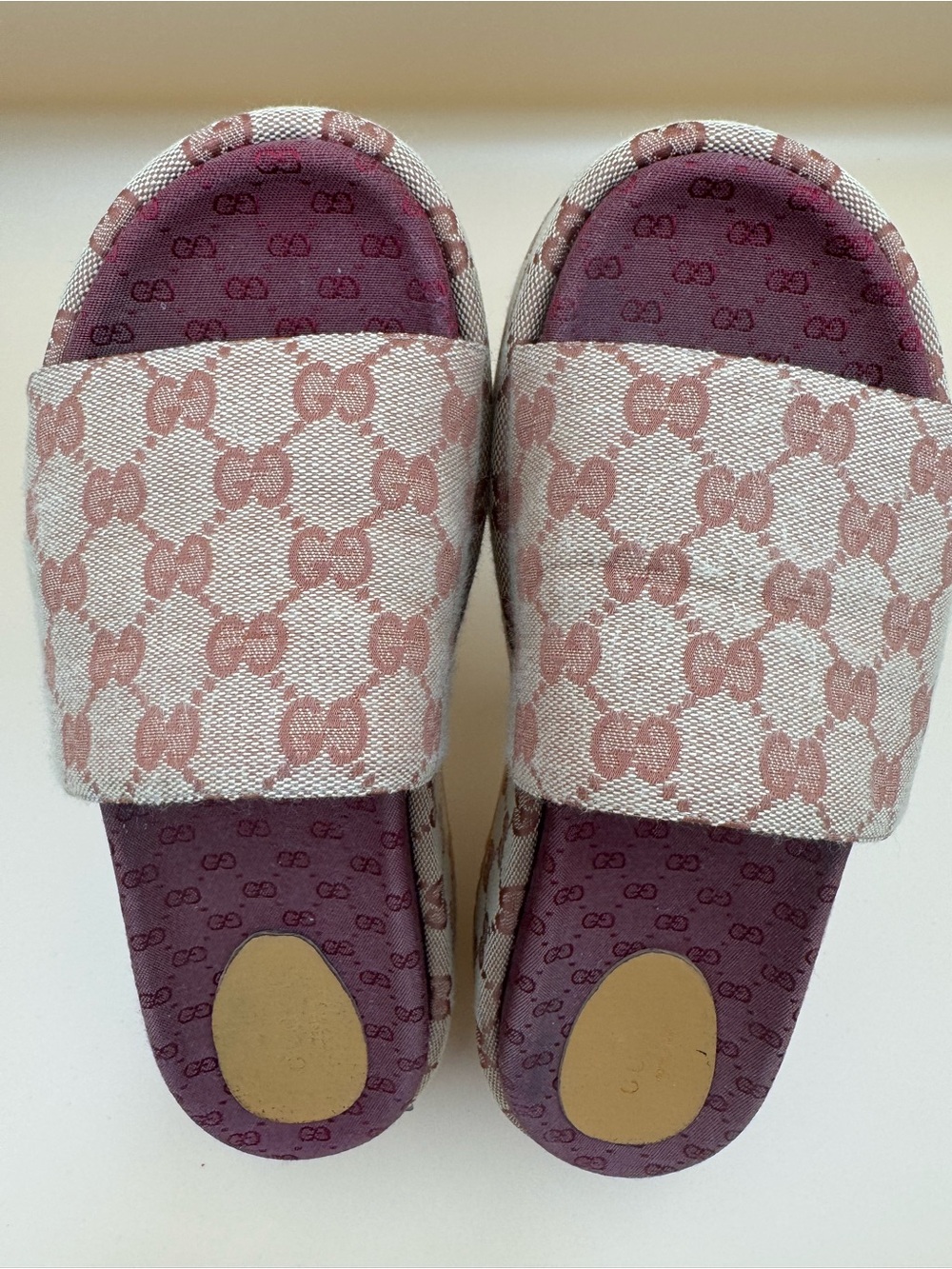 Gucci GG Supreme Platform Sandals EU 40 Canvas Slides - Picture 8 of 15
